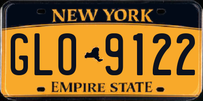 NY license plate GLO9122