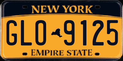 NY license plate GLO9125