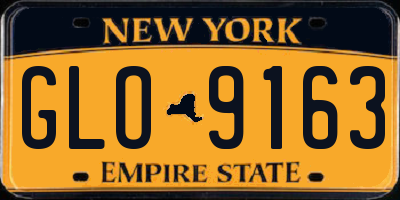 NY license plate GLO9163