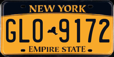 NY license plate GLO9172