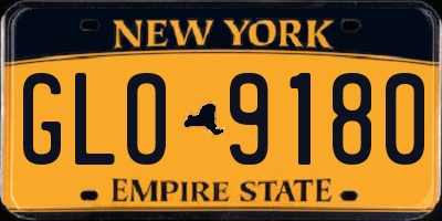 NY license plate GLO9180