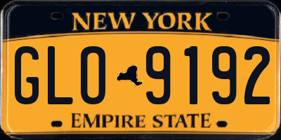 NY license plate GLO9192