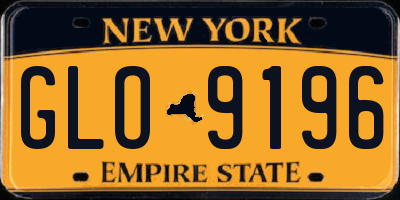 NY license plate GLO9196