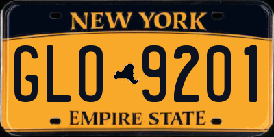 NY license plate GLO9201