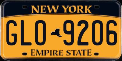 NY license plate GLO9206