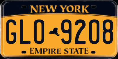 NY license plate GLO9208