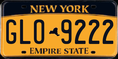 NY license plate GLO9222