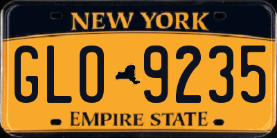 NY license plate GLO9235