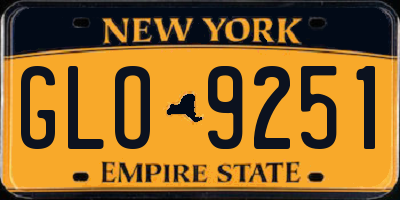 NY license plate GLO9251