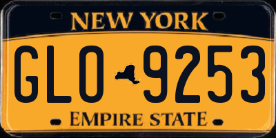 NY license plate GLO9253