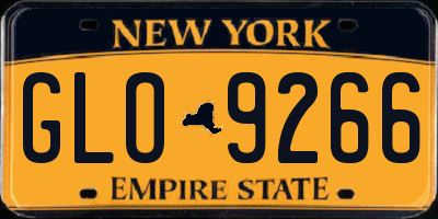 NY license plate GLO9266