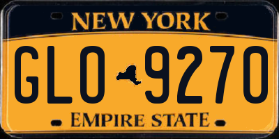 NY license plate GLO9270