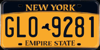 NY license plate GLO9281