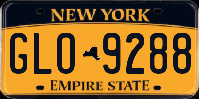 NY license plate GLO9288