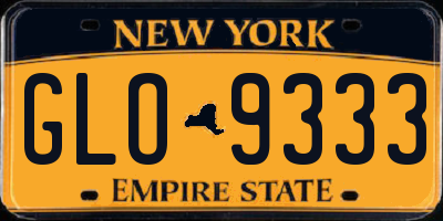 NY license plate GLO9333