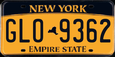 NY license plate GLO9362