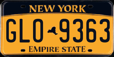 NY license plate GLO9363