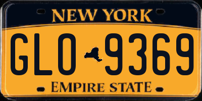 NY license plate GLO9369