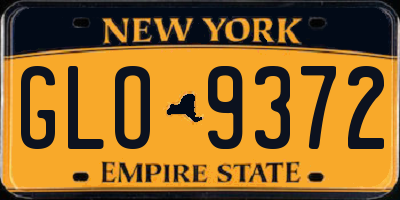NY license plate GLO9372