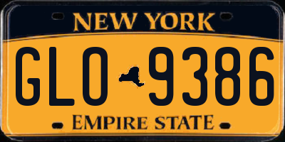 NY license plate GLO9386
