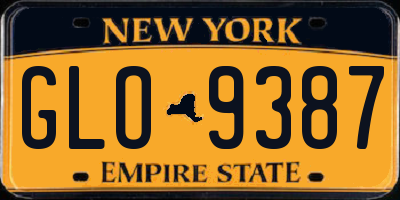 NY license plate GLO9387
