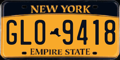NY license plate GLO9418