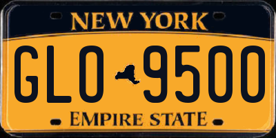 NY license plate GLO9500