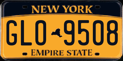 NY license plate GLO9508