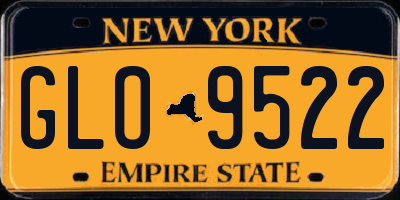 NY license plate GLO9522