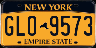 NY license plate GLO9573