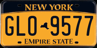 NY license plate GLO9577