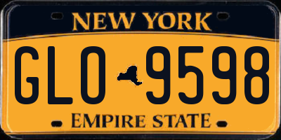 NY license plate GLO9598