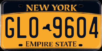 NY license plate GLO9604