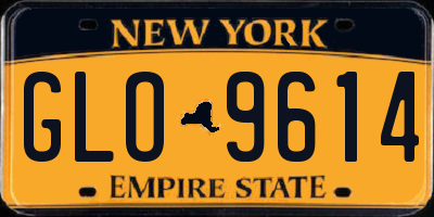 NY license plate GLO9614