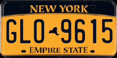 NY license plate GLO9615