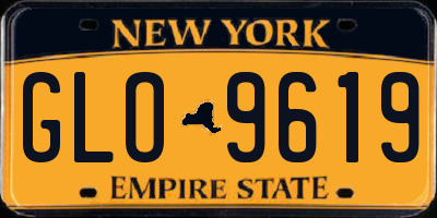 NY license plate GLO9619