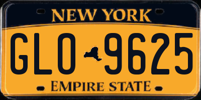 NY license plate GLO9625