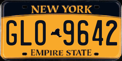 NY license plate GLO9642