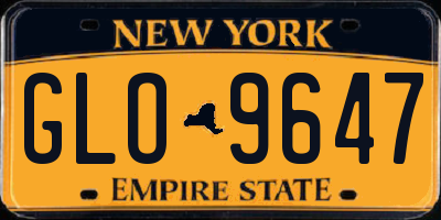 NY license plate GLO9647
