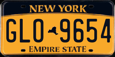 NY license plate GLO9654