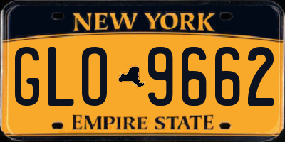 NY license plate GLO9662