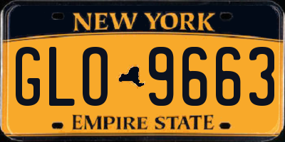 NY license plate GLO9663