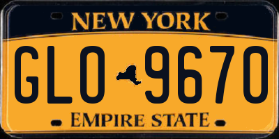 NY license plate GLO9670
