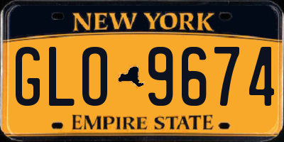 NY license plate GLO9674