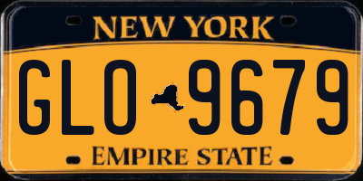 NY license plate GLO9679