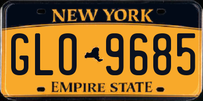 NY license plate GLO9685