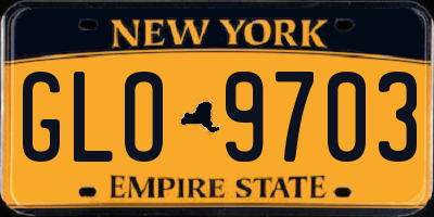 NY license plate GLO9703
