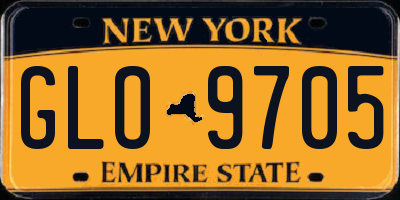 NY license plate GLO9705
