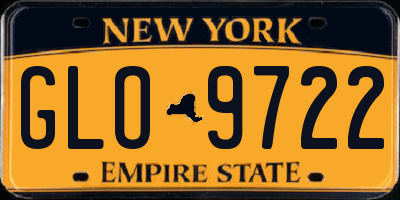 NY license plate GLO9722