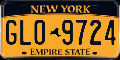 NY license plate GLO9724